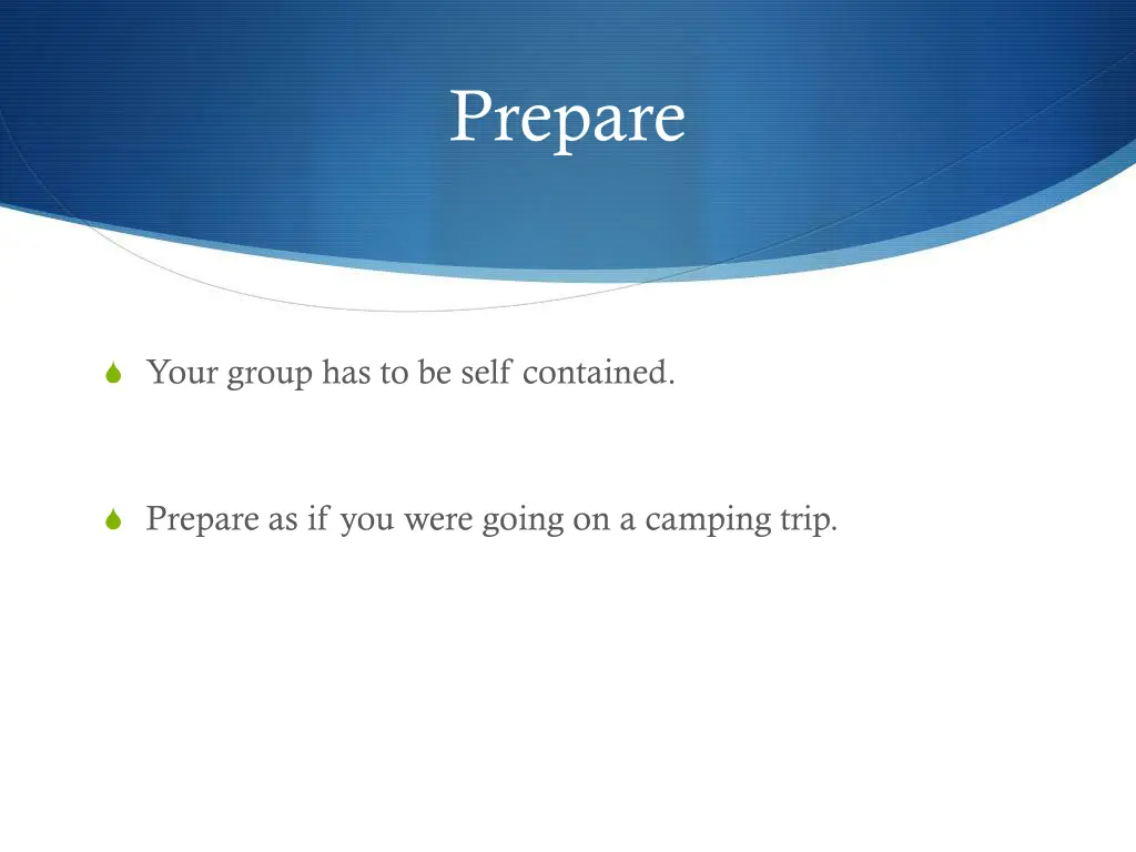 prepare