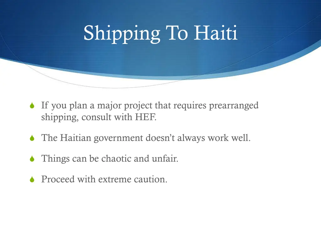 shipping to haiti