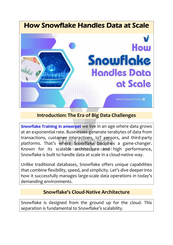 how snowflake handles data at scale how snowflake
