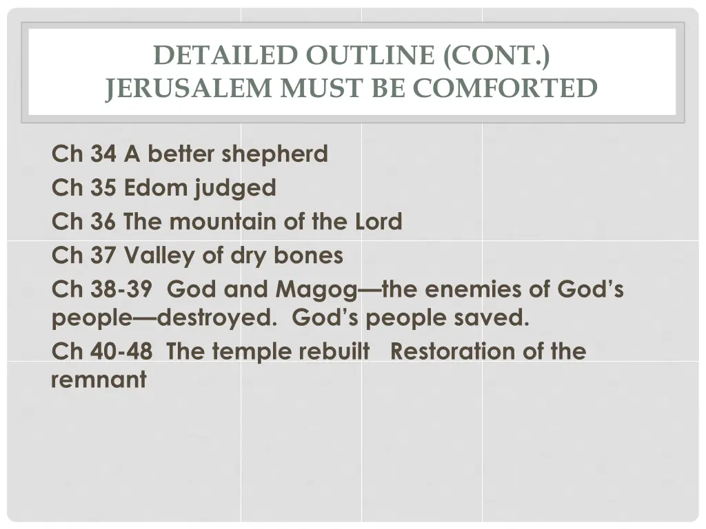 detailed outline cont jerusalem must be comforted