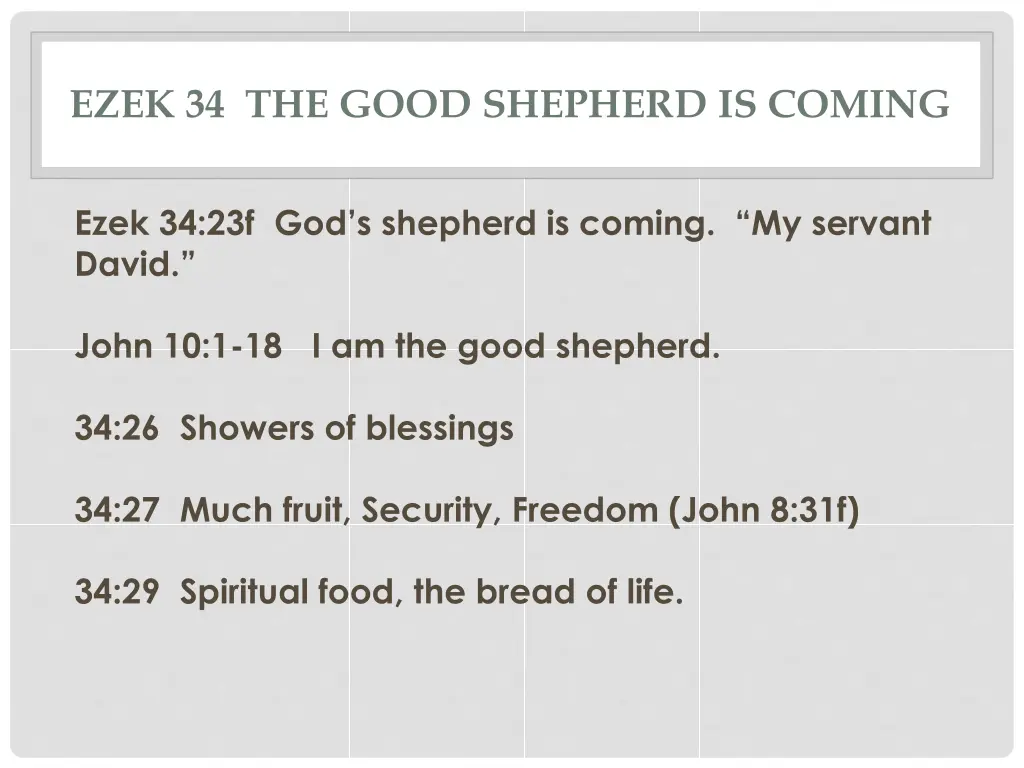ezek 34 the good shepherd is coming