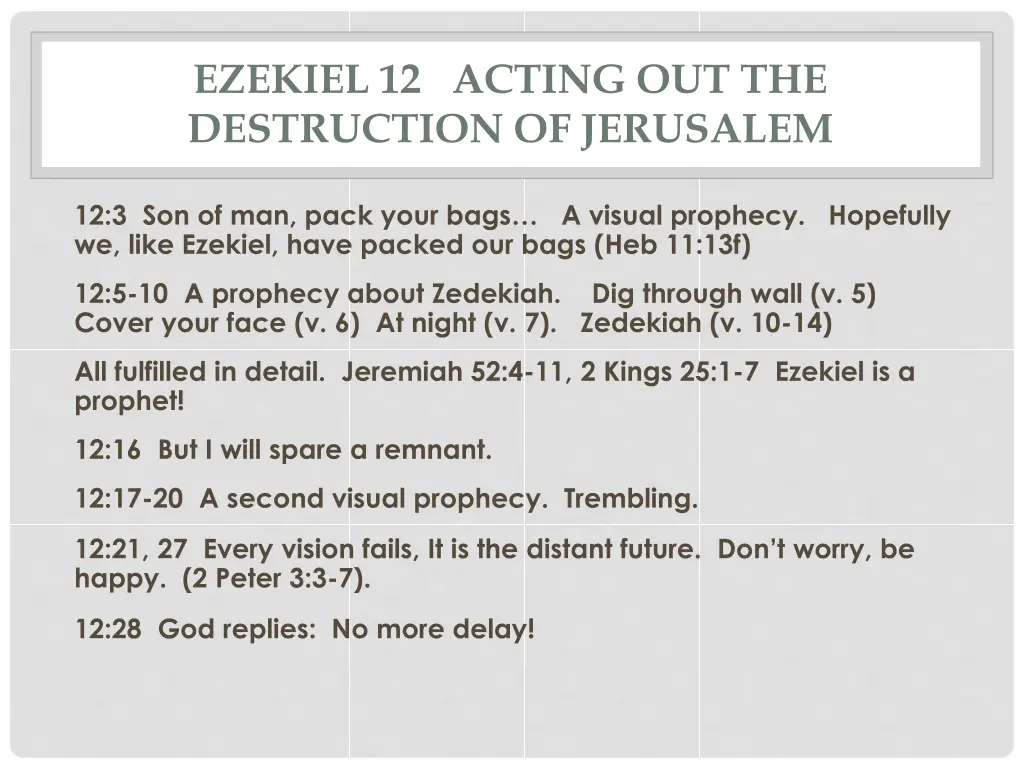 ezekiel 12 acting out the destruction of jerusalem