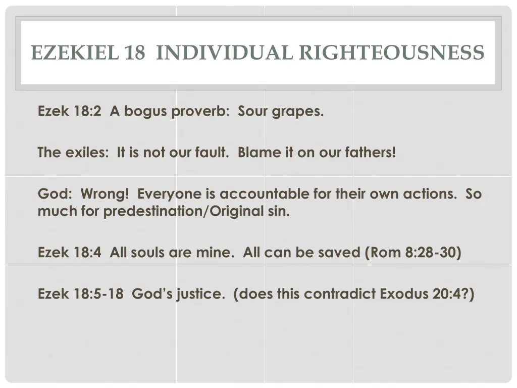 ezekiel 18 individual righteousness