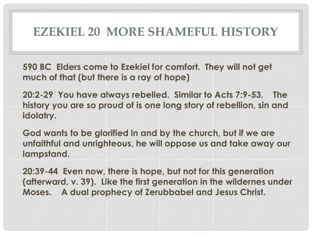 ezekiel 20 more shameful history