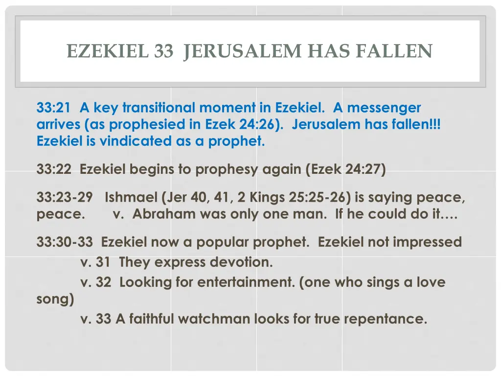 ezekiel 33 jerusalem has fallen