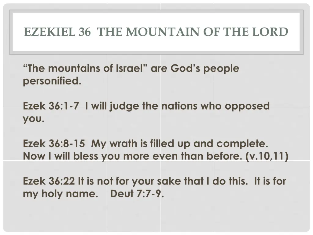 ezekiel 36 the mountain of the lord