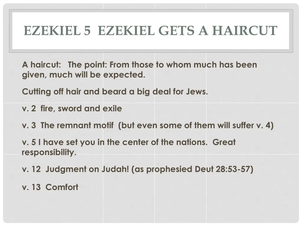 ezekiel 5 ezekiel gets a haircut