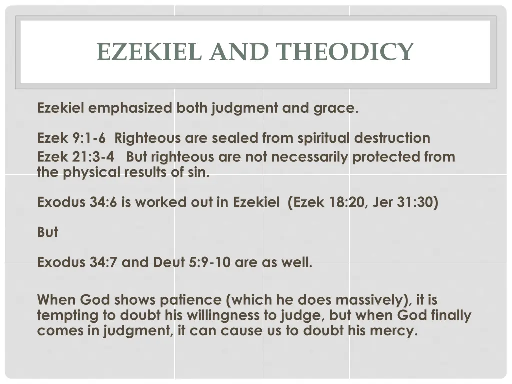 ezekiel and theodicy