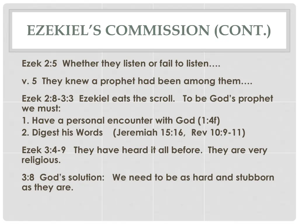 ezekiel s commission cont