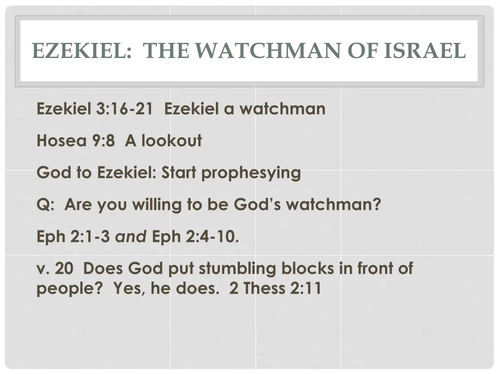 ezekiel the watchman of israel