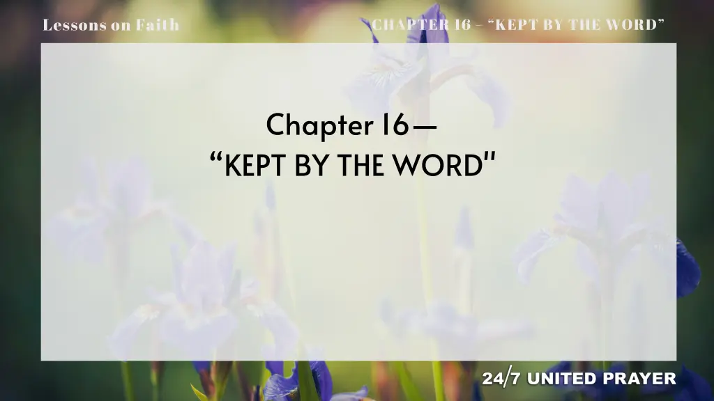 lessons on faith 1