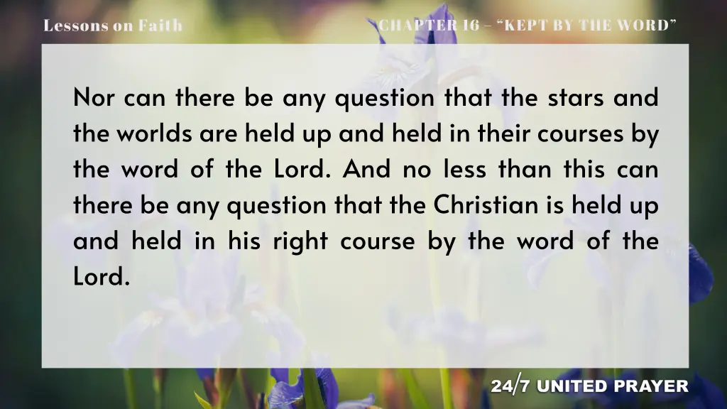 lessons on faith 10