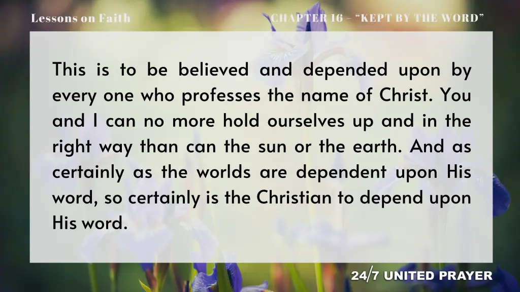 lessons on faith 11