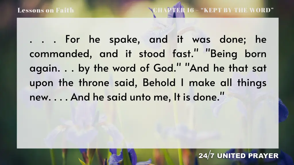lessons on faith 6