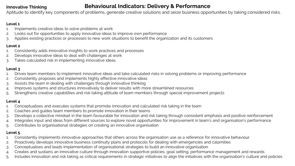 behavioural indicators delivery performance 3