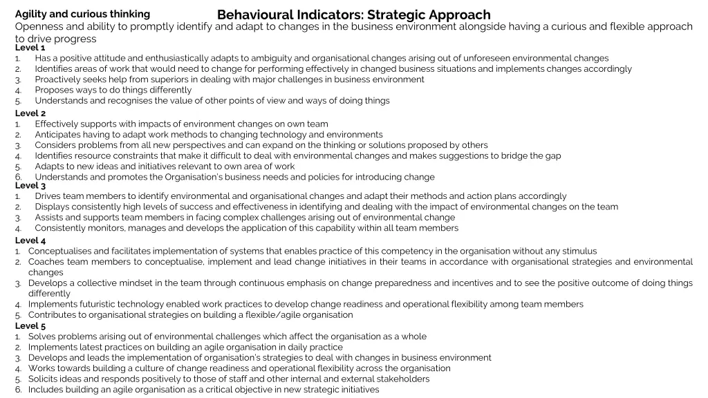 behavioural indicators strategic approach 4