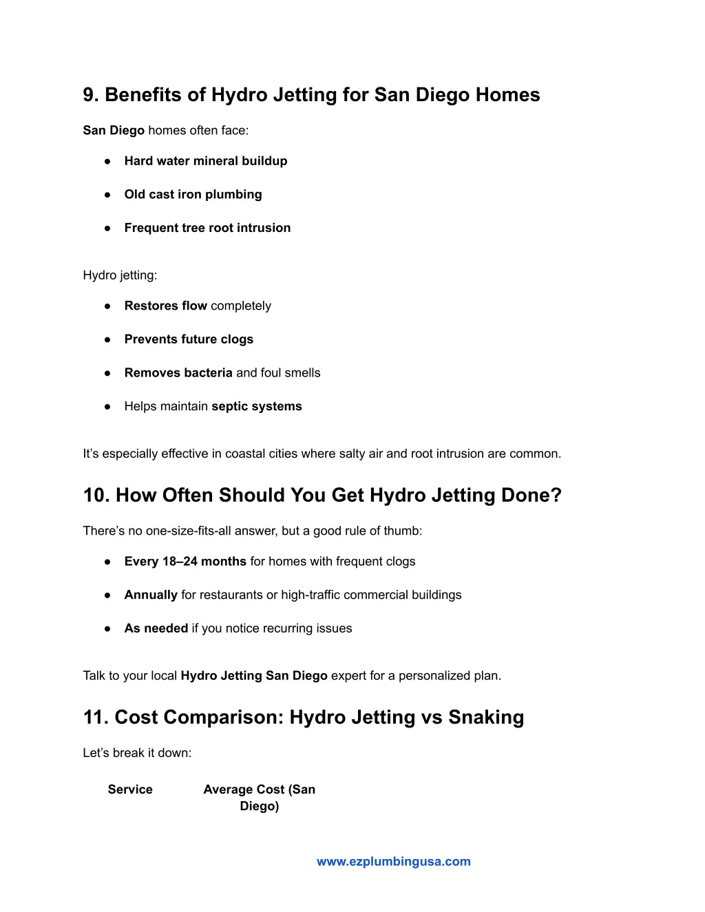 9 benefits of hydro jetting for san diego homes