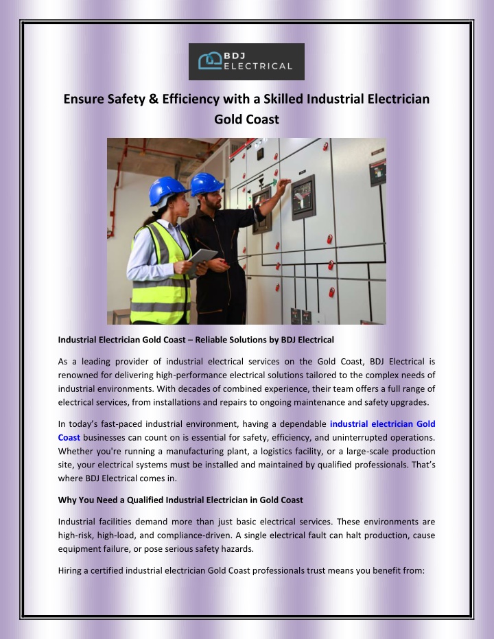 ensure safety efficiency with a skilled