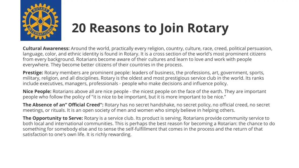 20 reasons to join rotary 3