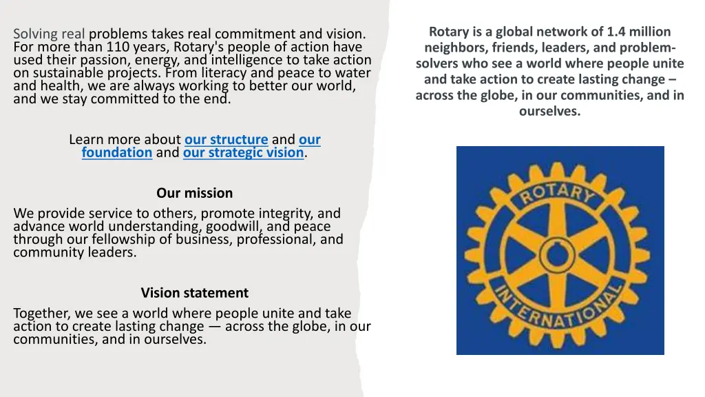 rotary is a global network of 1 4 million