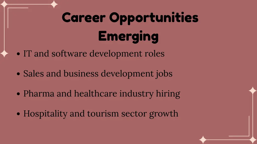 career opportunities emerging