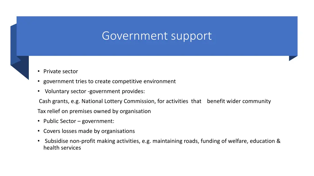 government support