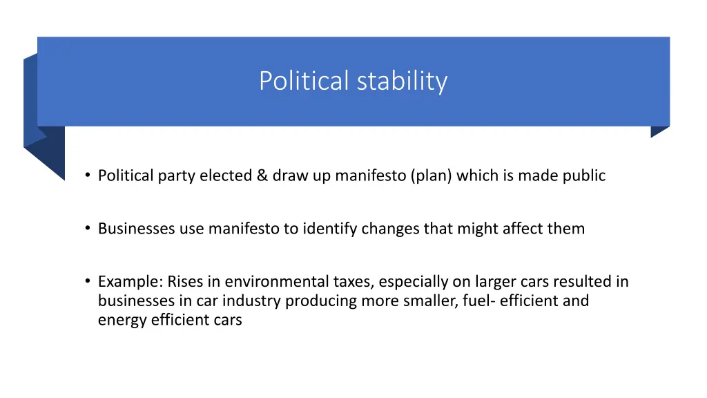 political stability