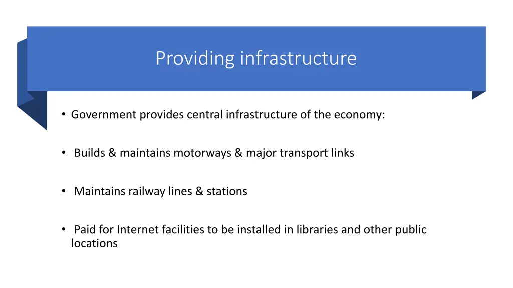 providing infrastructure