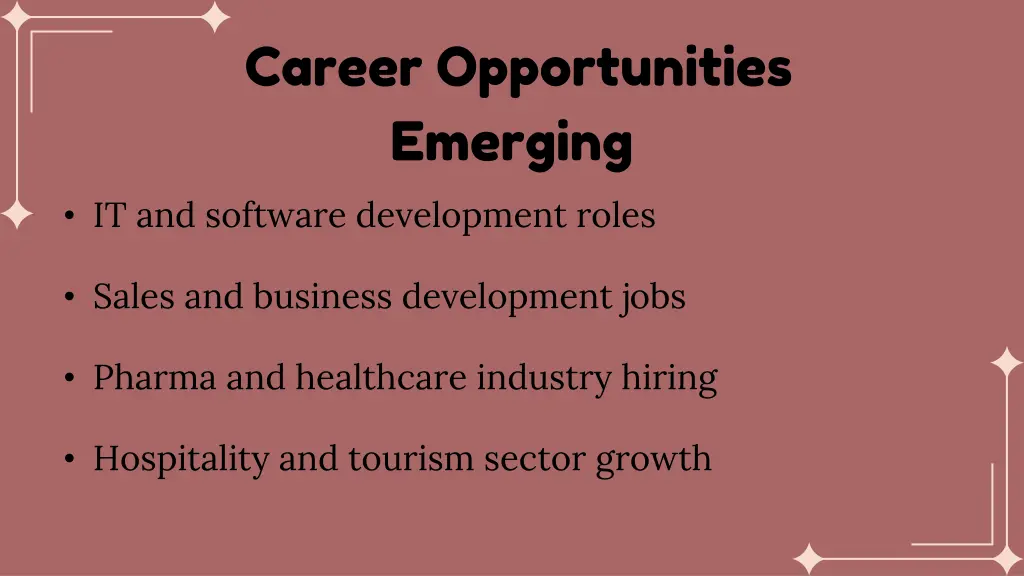 career opportunities emerging