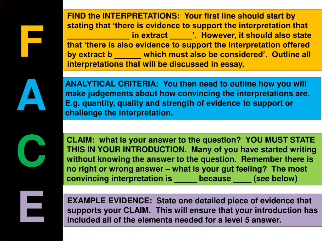 find the interpretations your first line should