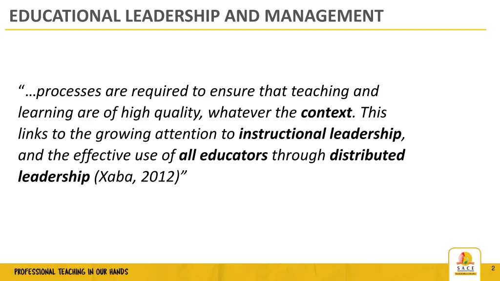 educational leadership and management