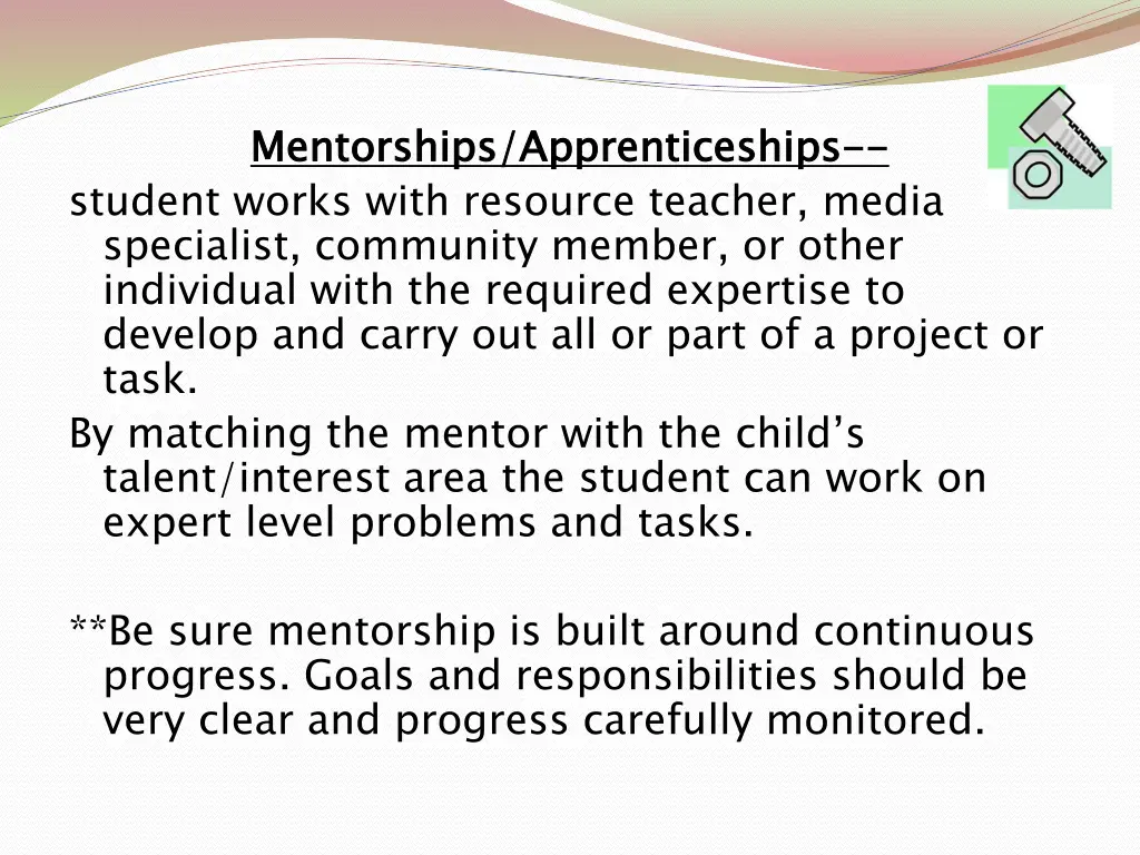 mentorships apprenticeships student works with