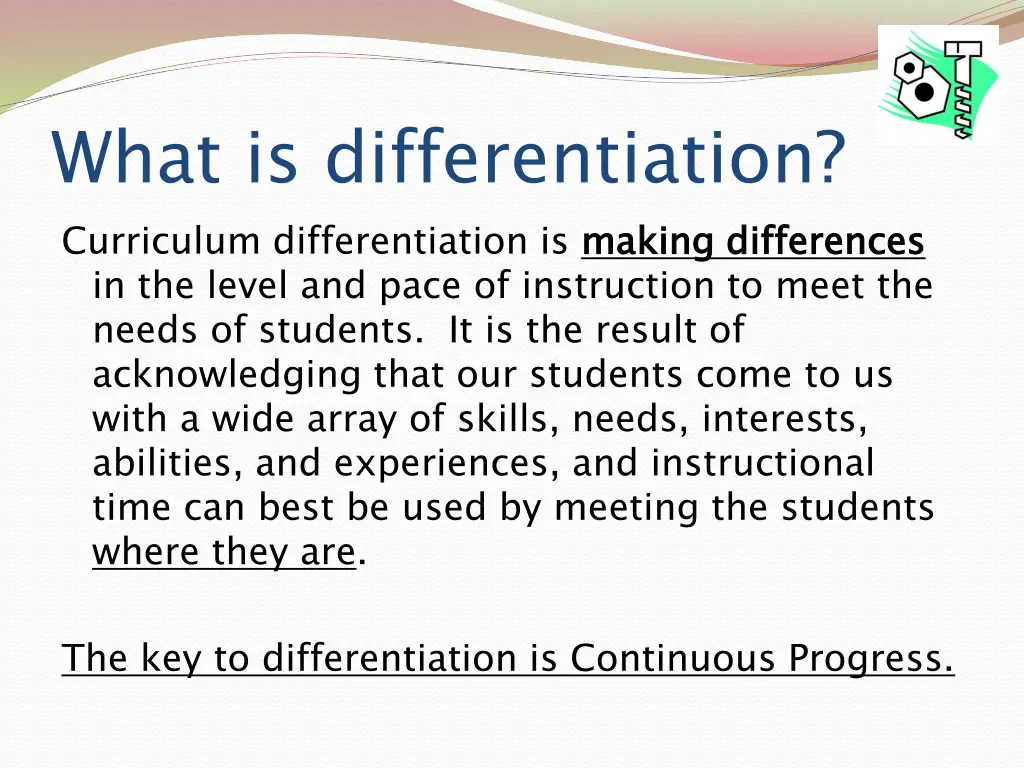 what is differentiation curriculum