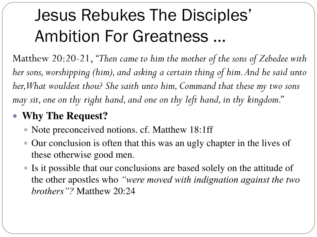 jesus rebukes the disciples ambition for greatness 1