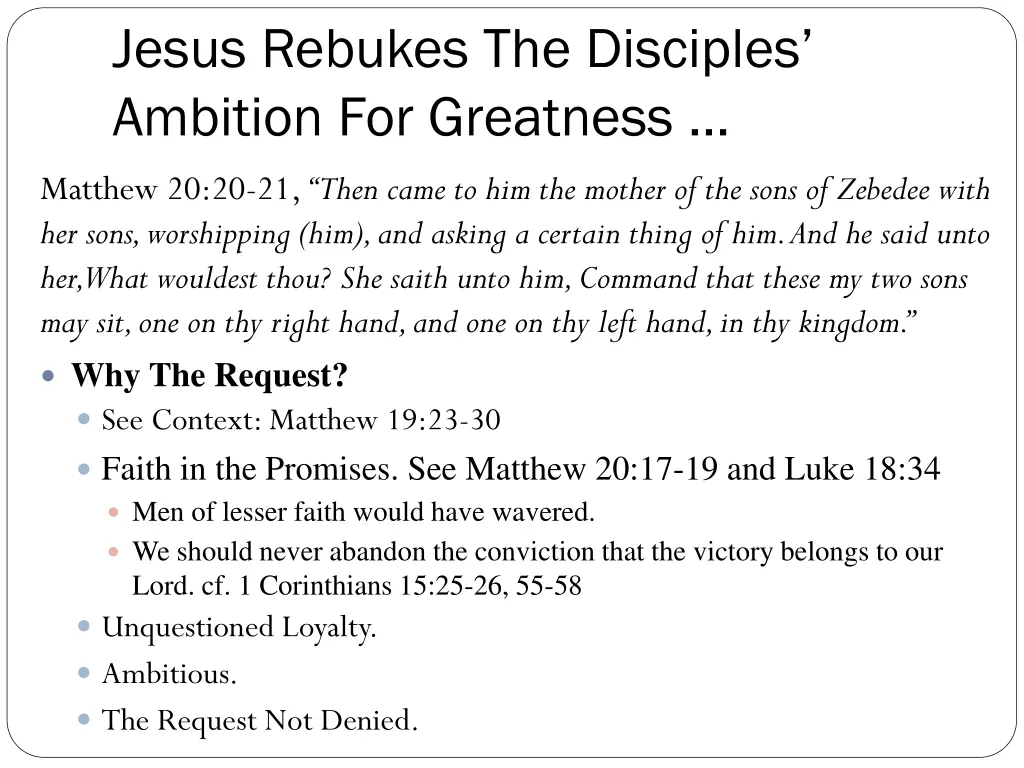 jesus rebukes the disciples ambition for greatness 2