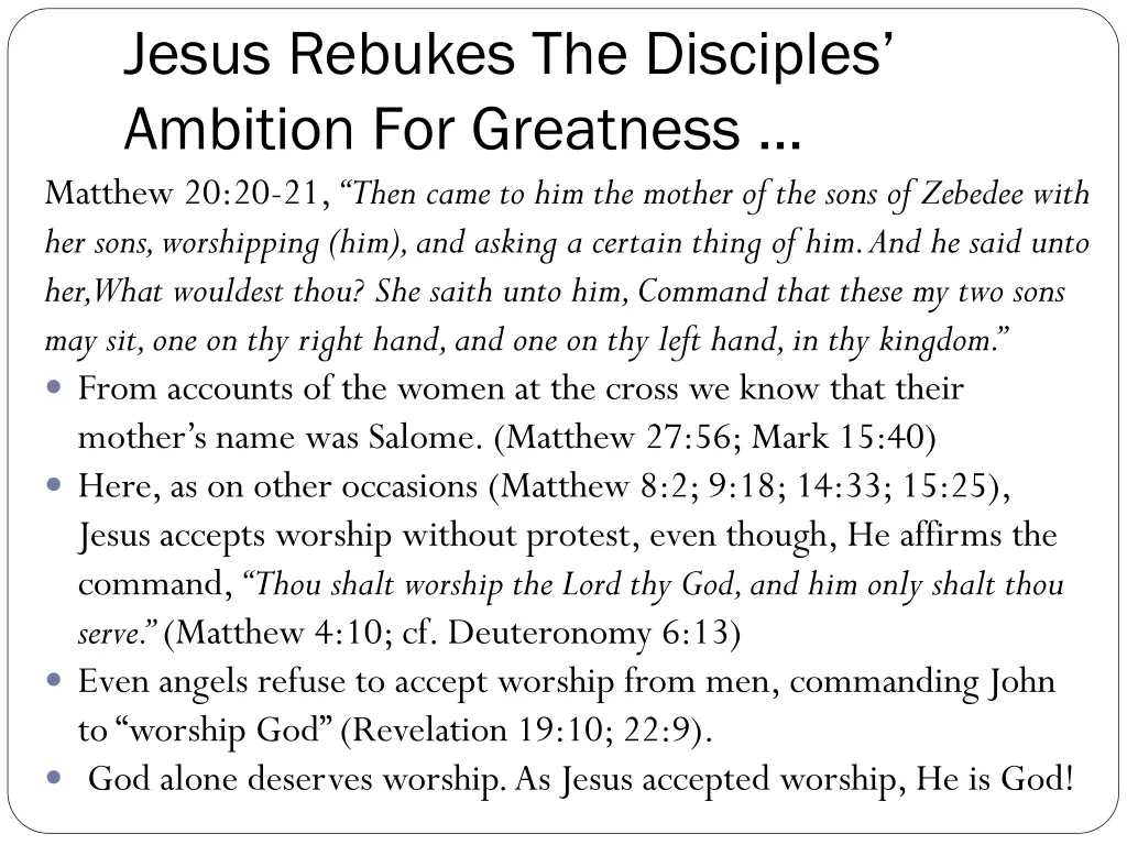 jesus rebukes the disciples ambition