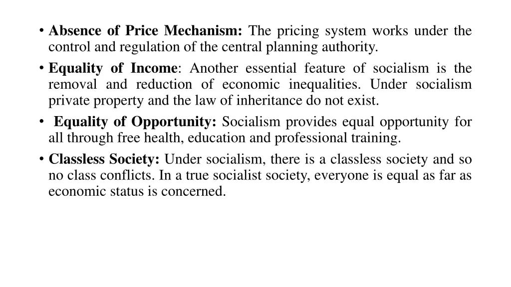 absence of price mechanism the pricing system