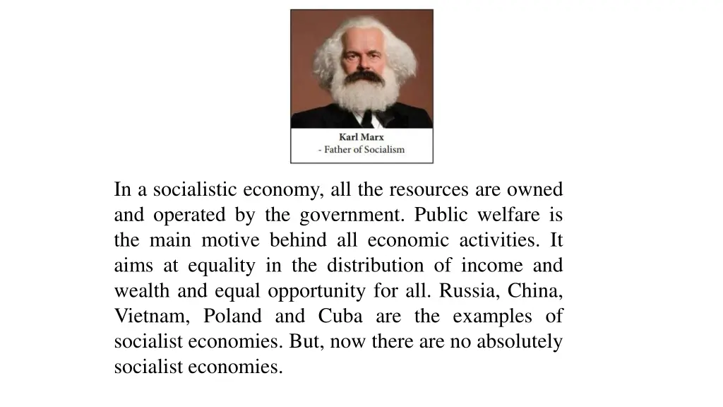 in a socialistic economy all the resources