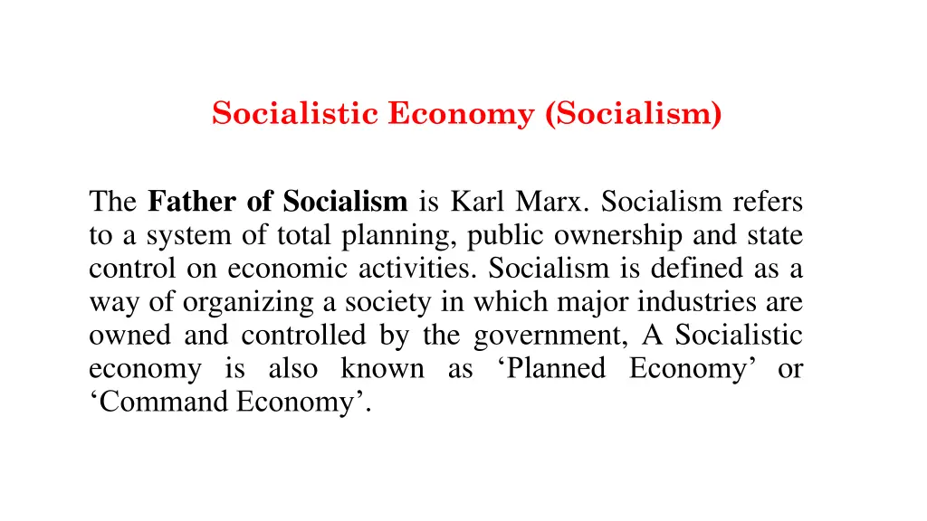 socialistic economy socialism
