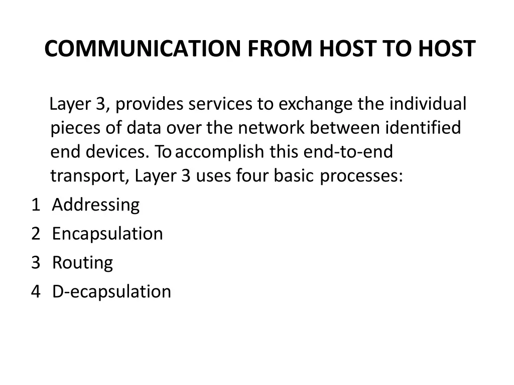 communication from host to host