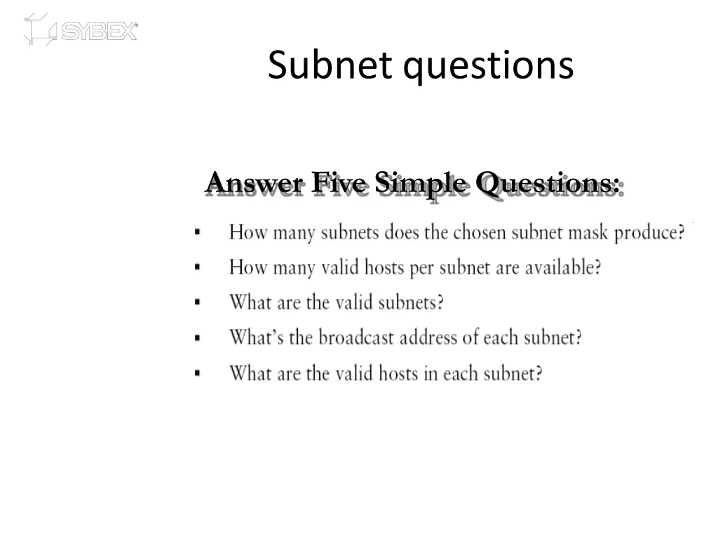 subnet questions
