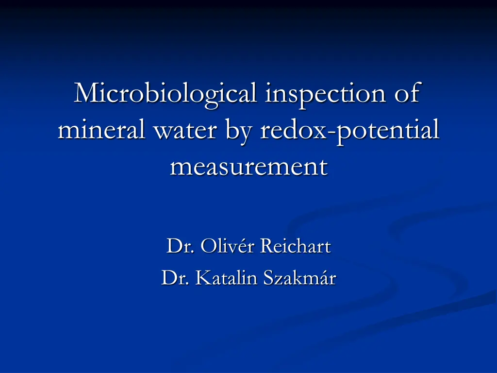 microbiological inspection of mineral water
