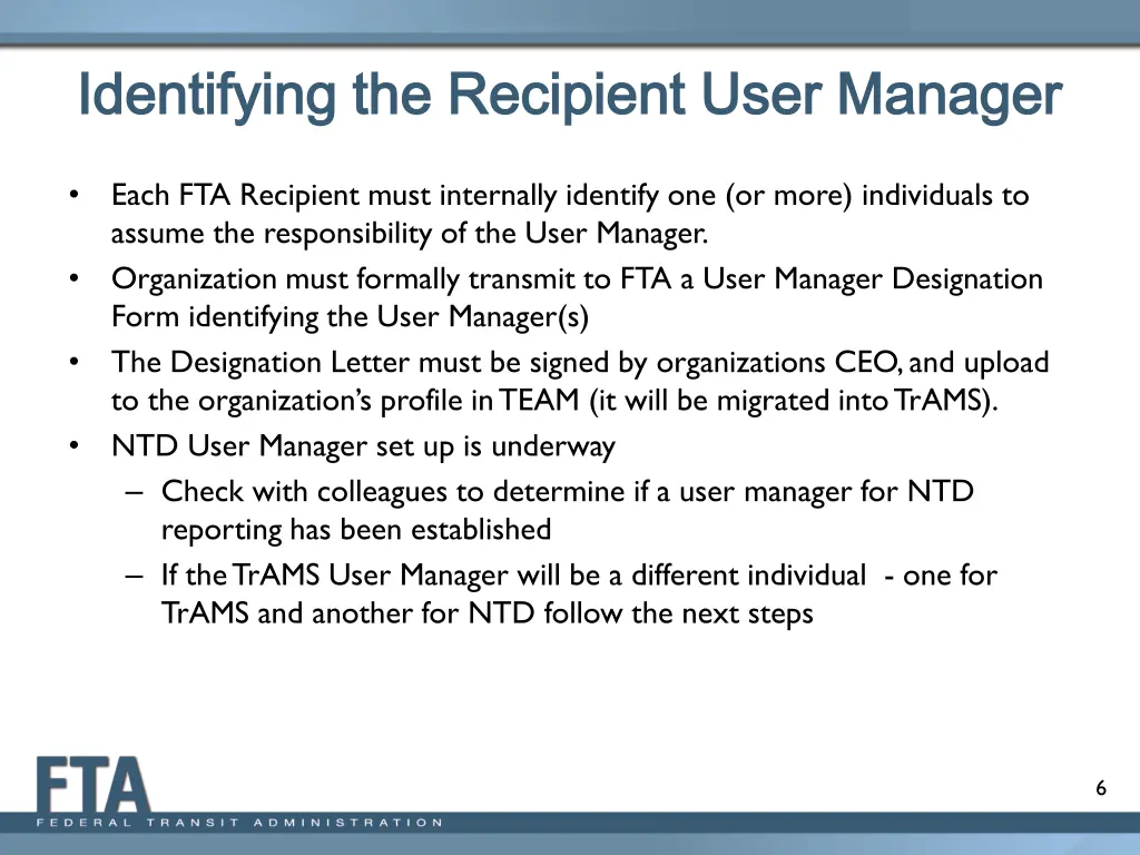 identifying the recipient user manager