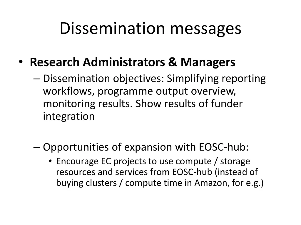 dissemination messages 3