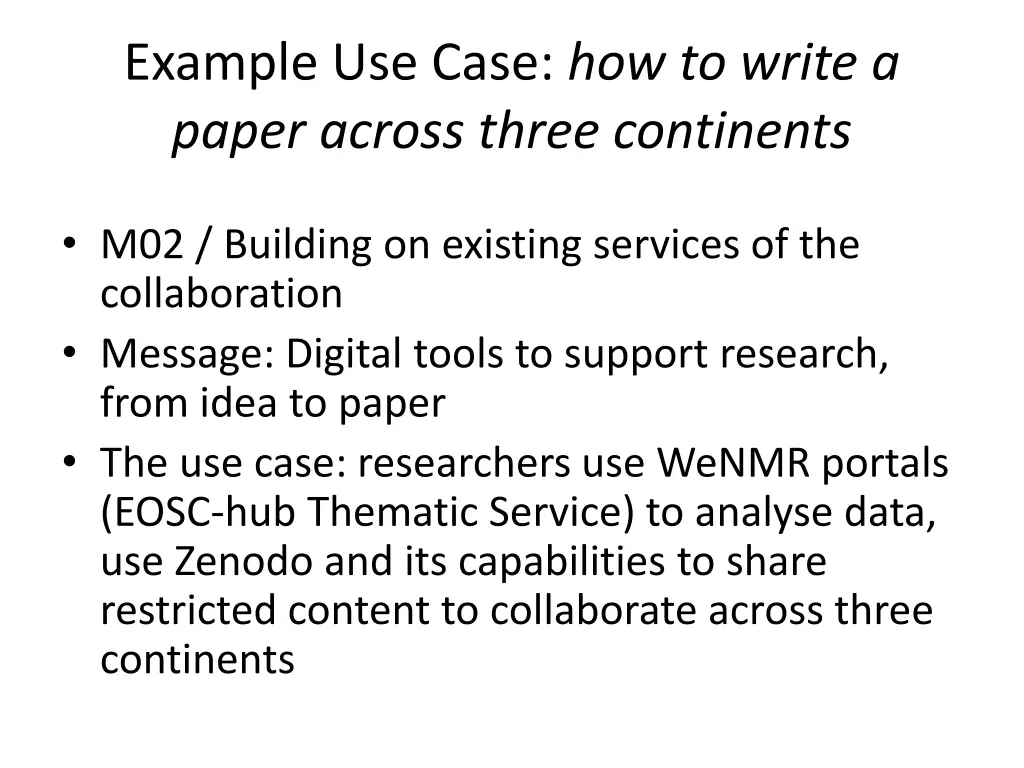 example use case how to write a paper across