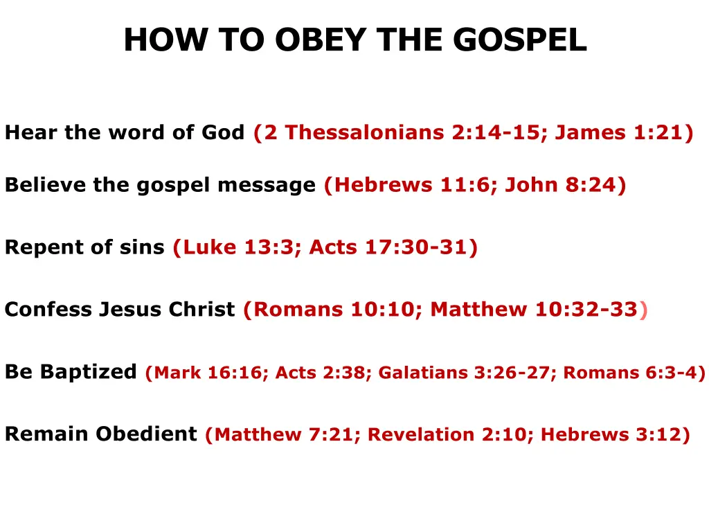 how to obey the gospel