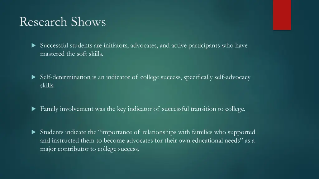 research shows 1