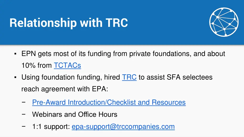 relationship with trc