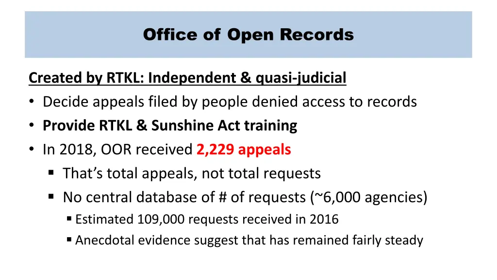 office of open records