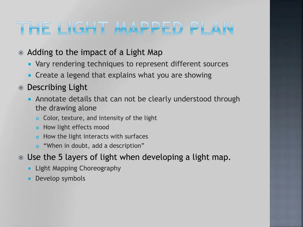 the light mapped plan